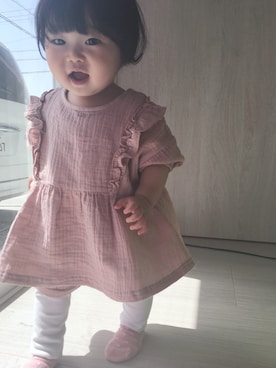 「Birthday（バースデイ）のアイテム（トップス、ピンク系）」を使った、sake＊taroさん（キッズ・90cm）の春コーディネート