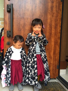 「ガウン」｜「アイテム（ワンピース/ドレス）」を使った、みゅーなさん（キッズ・110cm）の秋コーディネート