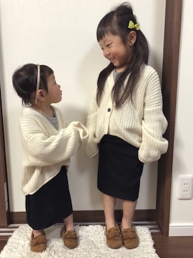 「Re:make（リメイク）のアイテム」を使った、みゅーなさん（キッズ・100cm）の春コーディネート