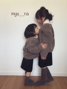 みゅーなさん（キッズ・100cm）の冬コーディネート