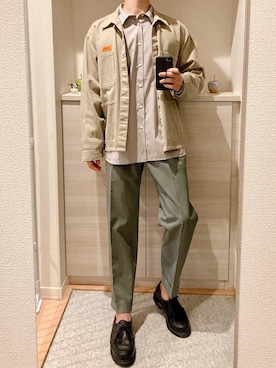 「アースカラー」｜「アイテム（カバーオール）」を使った、Nao-Nanさん（メンズ・171cm）の春コーディネート