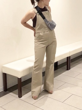 「70's」｜「アイテム（オールインワン・サロペット）」を使った、miyazakiさん（レディース・151cm）の春コーディネート