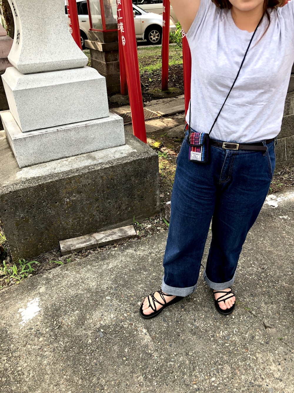 「TevaのTEVA Voya Infinity (BLK)（サンダル、ブラック系）」を使った、aさん（レディース・150cm）の夏コーディネートの1枚目の写真