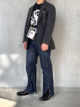 「KAIKO（カイコー）のアイテム（デニムパンツ）」を使った、おーたさん（メンズ・155cm）の春コーディネート