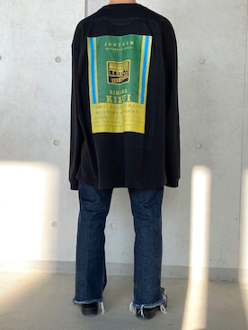 「KAIKO（カイコー）のアイテム（デニムパンツ）」を使った、おーたさん（メンズ・155cm）の春コーディネート
