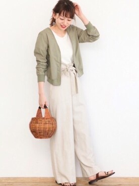 「URBAN RESEARCH Sonny Label（アーバンリサーチサニーレーベル）のアイテム（ブルゾン）」を使った、ympsanさん（レディース・163cm）の夏コーディネート