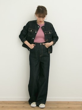 「SonnyLabel」｜「アイテム（デニムジャケット）」を使った、ympsanさん（レディース・164cm）の冬コーディネート