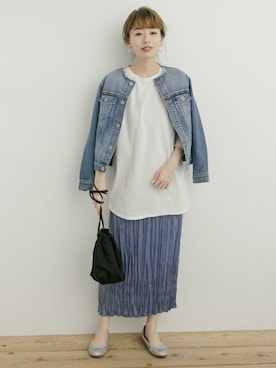 「SonnyLabel」｜「アイテム（デニムジャケット）」を使った、ympsanさん（レディース・164cm）の冬コーディネート
