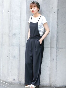「URBAN RESEARCH Sonny Label（アーバンリサーチサニーレーベル）のアイテム（オールインワン・サロペット）」を使った、ympsanさん（レディース・164cm）の夏コーディネート