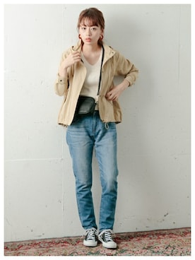 「URBAN RESEARCH Sonny Label（アーバンリサーチサニーレーベル）のアイテム（マウンテンパーカー）」を使った、ympsanさん（レディース・164cm）の夏コーディネート