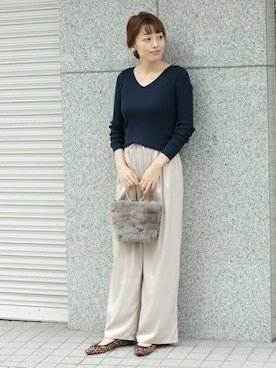 「Vネック」｜ympsanさん（レディース・164cm）の秋コーディネート