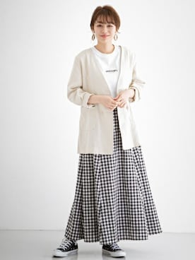 「URBAN RESEARCH Sonny Label（アーバンリサーチサニーレーベル）のアイテム（ノーカラージャケット）」を使った、ympsanさん（レディース・164cm）の春コーディネート