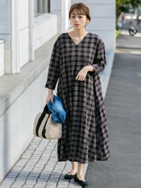 Urban Research Sonny Label アーバンリサーチサニーレーベル の 七分袖リネンロングフレアワンピース ワンピース Wear