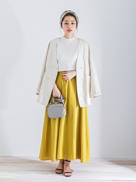 「URBAN RESEARCH Sonny Label（アーバンリサーチサニーレーベル）のアイテム（ノーカラージャケット）」を使った、ympsanさん（レディース・164cm）の春コーディネート
