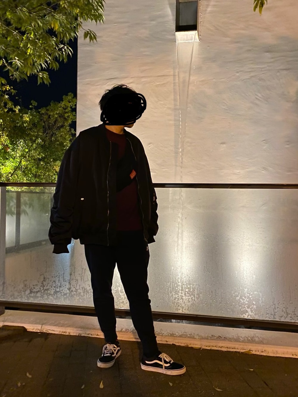 「act'mのact'm ビッグシルエット MA-1 中綿ウィンターブルゾン（MA-1、ブラック系）」を使った、GinTomiさん（メンズ・178cm）の秋コーディネートの1枚目の写真