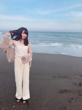 「NICE CLAUP（ナイスクラップ）のアイテム（その他アウター）」を使った、ヤギヌマ シイナさん（レディース・157cm）の春コーディネート