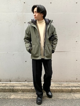 「KLEMAN（クレマン）のアイテム（モカシン/デッキシューズ）」を使った、KIKAWAさん（メンズ・165cm）の冬コーディネート