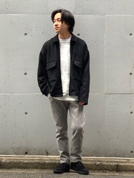 「タイダイ」｜「アイテム（ブルゾン）」を使った、KIKAWAさん（メンズ・165cm）の冬コーディネート