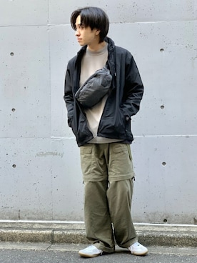 「gym master（ジムマスター）のアイテム」を使った、KIKAWAさん（メンズ・165cm）の春コーディネート