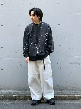 「ペイント」｜「アイテム（アクセサリー）」を使った、KIKAWAさん（メンズ・165cm）の春コーディネート