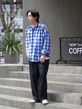 「417 EDIFICE（フォーワンセブンエディフィス）のアイテム（スニーカー）」を使った、KIKAWAさん（メンズ・165cm）の春コーディネート