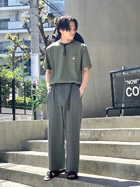 「THE NORTH FACE（ザノースフェイス）のアイテム（ハット）」を使った、KIKAWAさん（メンズ・165cm）の春コーディネート