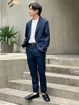 「タックイン」｜KIKAWAさん（メンズ・165cm）の夏コーディネート