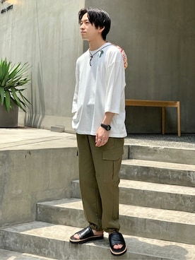 「TIMEX（タイメックス）のアイテム（腕時計）」を使った、KIKAWAさん（メンズ・165cm）の夏コーディネート