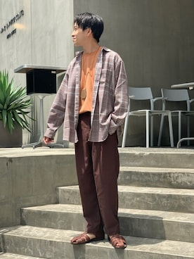 「WELLDER（ウェルダー）のアイテム」を使った、KIKAWAさん（メンズ・165cm）の夏コーディネート