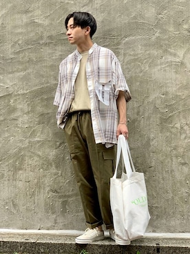 「417 EDIFICE（フォーワンセブンエディフィス）のアイテム（バッグ）」を使った、KIKAWAさん（メンズ・165cm）の夏コーディネート