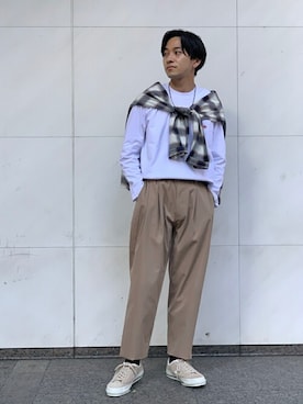 「くすみカラー」｜KIKAWAさん（メンズ・165cm）の秋コーディネート