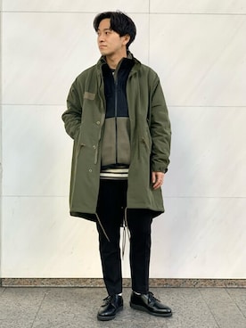 「417 EDIFICE（フォーワンセブンエディフィス）のアイテム（モッズコート）」を使った、KIKAWAさん（メンズ・165cm）の秋コーディネート