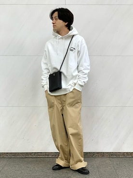 「417 EDIFICE（フォーワンセブンエディフィス）のアイテム（その他パンツ）」を使った、KIKAWAさん（メンズ・165cm）の冬コーディネート