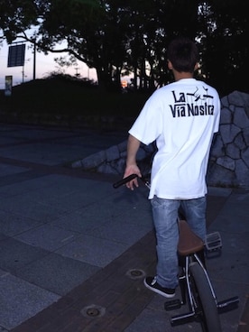 「no brand（ノーブランド）のアイテム（Tシャツ/カットソー）」を使った、RAMPAGEさん（メンズ・168cm）の夏コーディネート