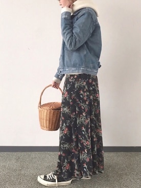 「NOISE MAKER（ノイズメーカー）のアイテム（スカート）」を使った、o...さん（レディース・158cm）の冬コーディネート