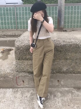 「THE SHINZONE（ザ　シンゾーン）のハイウエストチノパンツ（チノパンツ）」を使った、o...さん（レディース・157cm）の秋コーディネート
