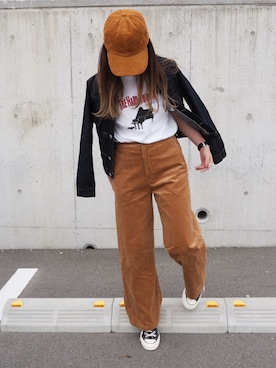 「コーデュロイキャップ」｜o...さん（レディース・157cm）の秋コーディネート