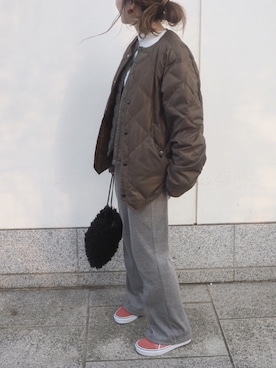 「DANTON（ダントン）のアイテム（ダウンベスト）」を使った、o...さん（レディース・157cm）の冬コーディネート