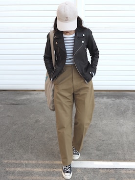 「THE SHINZONE（ザ　シンゾーン）のハイウエストチノパンツ（チノパンツ）」を使った、o...さん（レディース・157cm）の春コーディネート