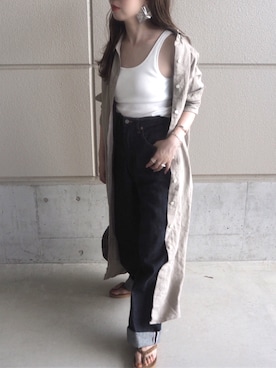 「女子会」｜「アイテム（ビーチサンダル）」を使った、o...さん（レディース・157cm）の秋コーディネート