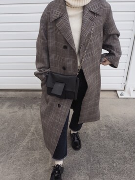 AURALEE / ダブルフェイス チェックコートを使った人気ファッション