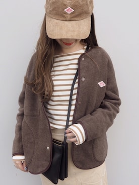 「アイテム（ノーカラージャケット）」を使った、o...さん（レディース・157cm）の冬コーディネート