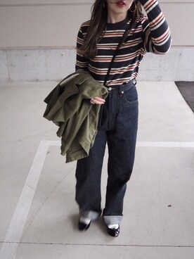 「ANATOMICA（アナトミカ）の【ANATOMICA】618 MARILYN（デニムパンツ）」を使った、o...さん（レディース・157cm）の春コーディネート