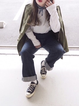 「ANATOMICA（アナトミカ）の【ANATOMICA】618 MARILYN（デニムパンツ）」を使った、o...さん（レディース・157cm）の春コーディネート