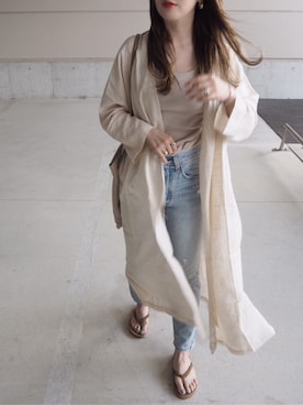 「Minnetonka（ミネトンカ）のアイテム（ビーチサンダル）」を使った、o...さん（レディース・157cm）の春コーディネート