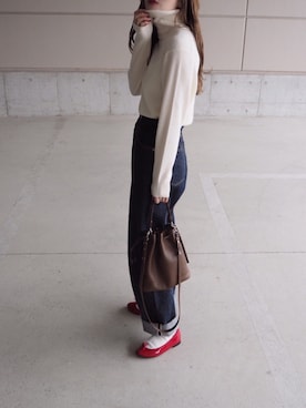「ANATOMICA（アナトミカ）の【ANATOMICA】618 MARILYN（デニムパンツ）」を使った、o...さん（レディース・157cm）の冬コーディネート
