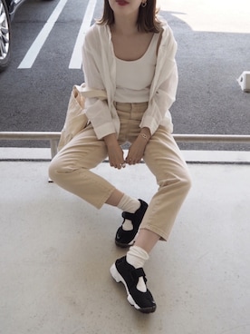 「DHOLIC（ディーホリック）のアイテム（パンツ）」を使った、o...さん（レディース・157cm）の春コーディネート