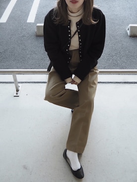 「THE SHINZONE（ザ　シンゾーン）のハイウエストチノパンツ（チノパンツ）」を使った、o...さん（レディース・157cm）の冬コーディネート