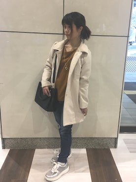 「dazzlin（ダズリン）のアイテム（その他アウター）」を使った、冨田   彩華さん（レディース・154cm）の春コーディネート