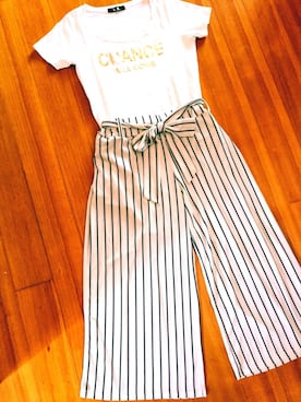 「MASSIVEのアイテム」を使った、(*´꒳`*)tanさん（レディース・158cm）の夏コーディネート